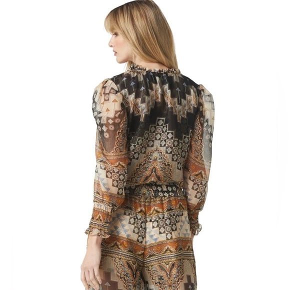 NWT-MISA Los Angeles SIENA Top in Alhambra Mosaic, size Medium - Picture 4 of 10